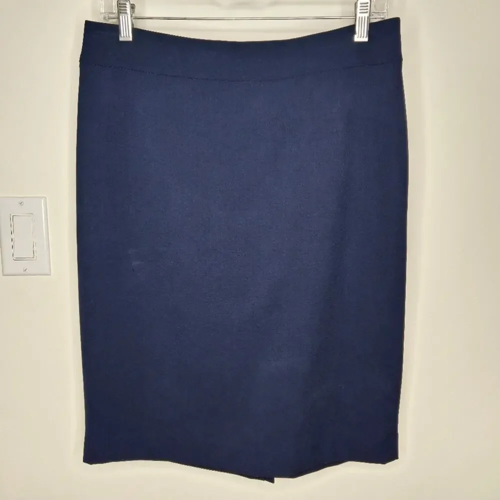 JONES NEW YORK COLLECTION Navy Blue Fully Lined Women's Career Pencil Skirt Sz 4
